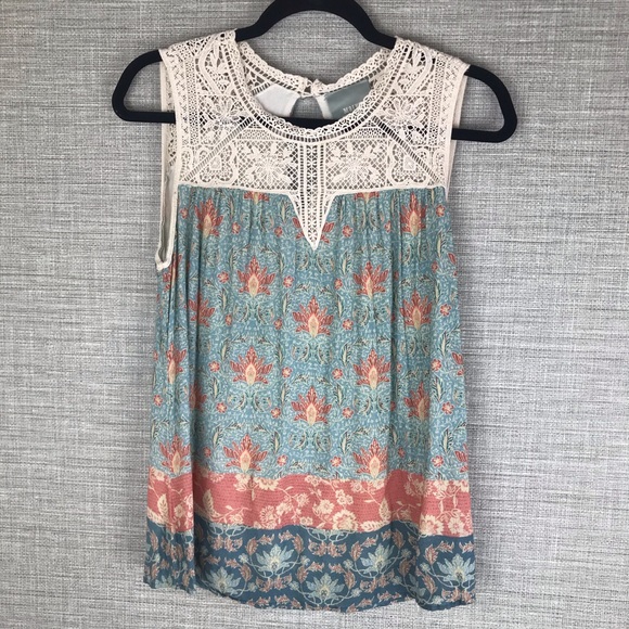 Anthropologie Tops - Maeve Embroidered Collar Sleeveless Top Small